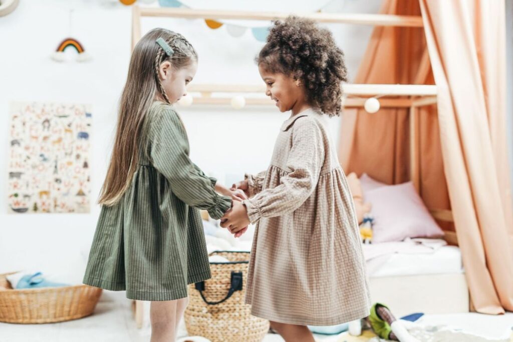 Two Kids Playing At A Playdate