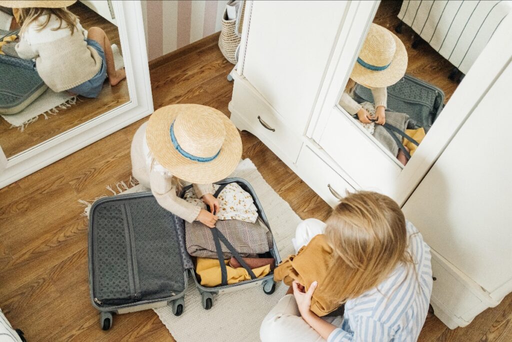 Packing Suitcase With A Child