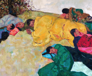 Anas Albraehe, Untitled, 2021, Oil on canvas, 60" x 72"