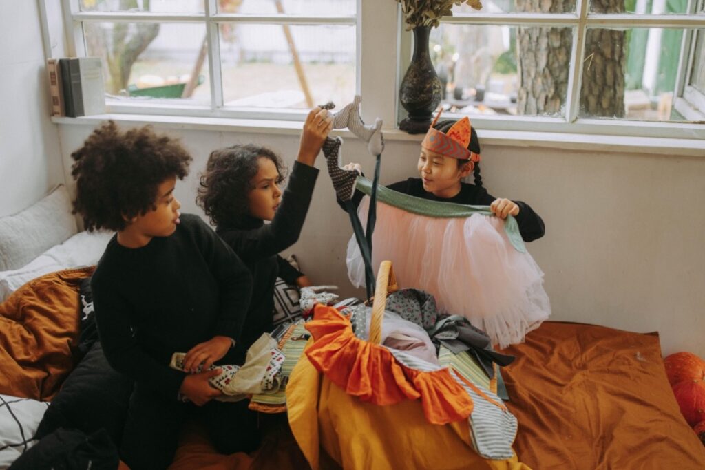 Kids Dressing Up For Halloween