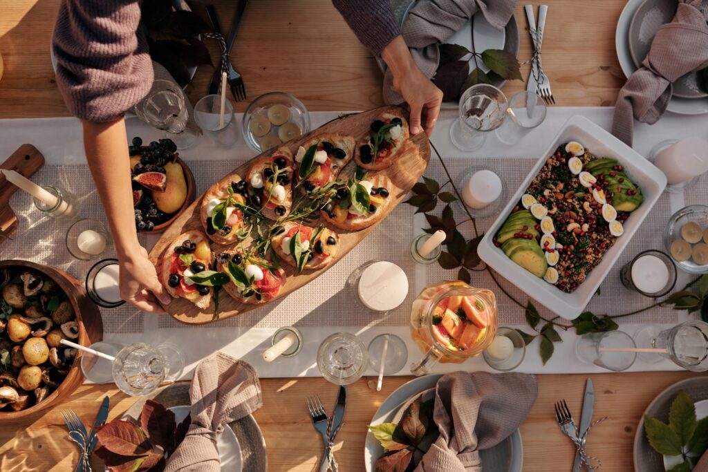 Table With Food At A Private Event